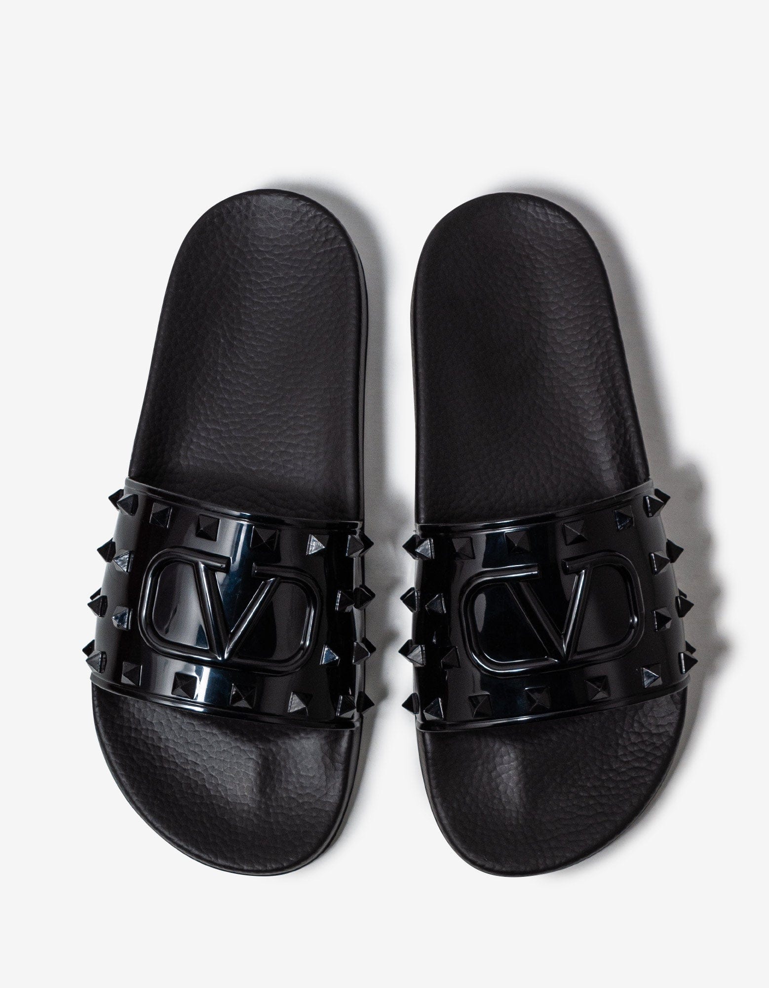 Valentino Garavani Black Summer VLogo Signature Slide Sandals ...