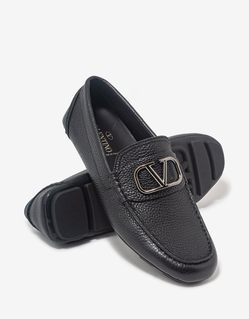 Valentino Garavani Black VLogo Driving Shoes