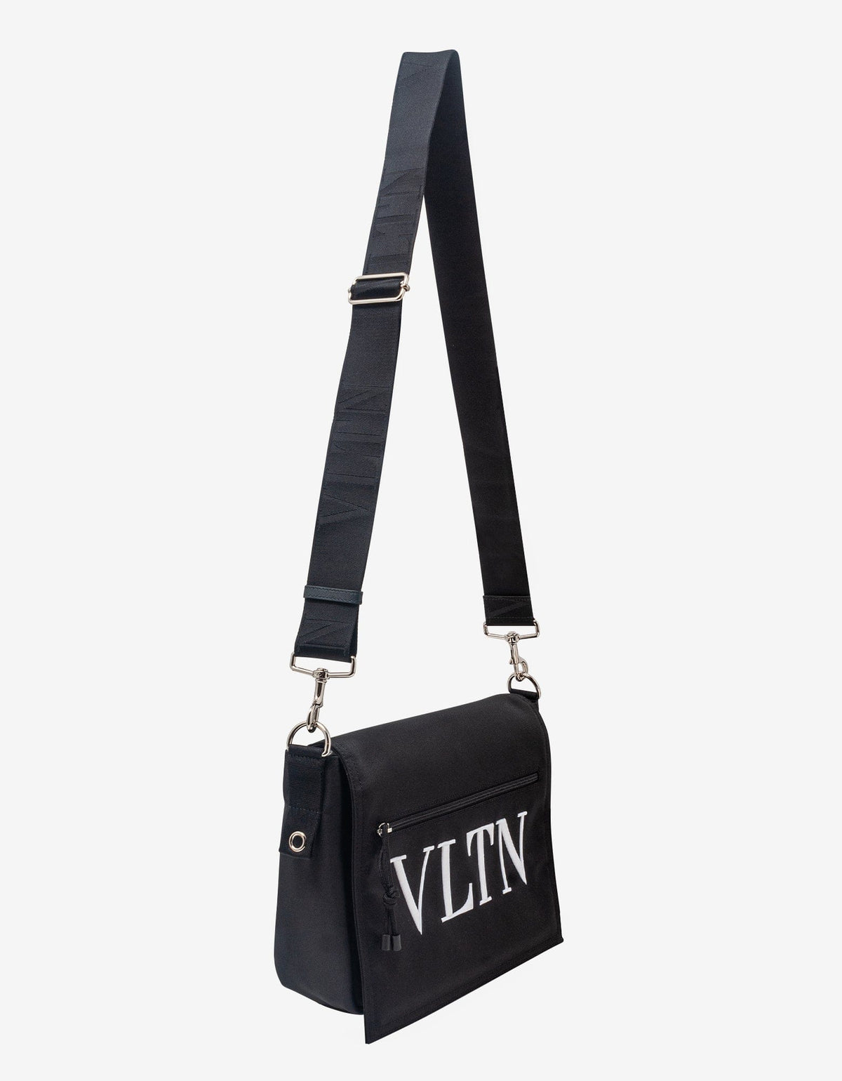 Valentino Garavani Black VLTN Nylon Messenger Bag