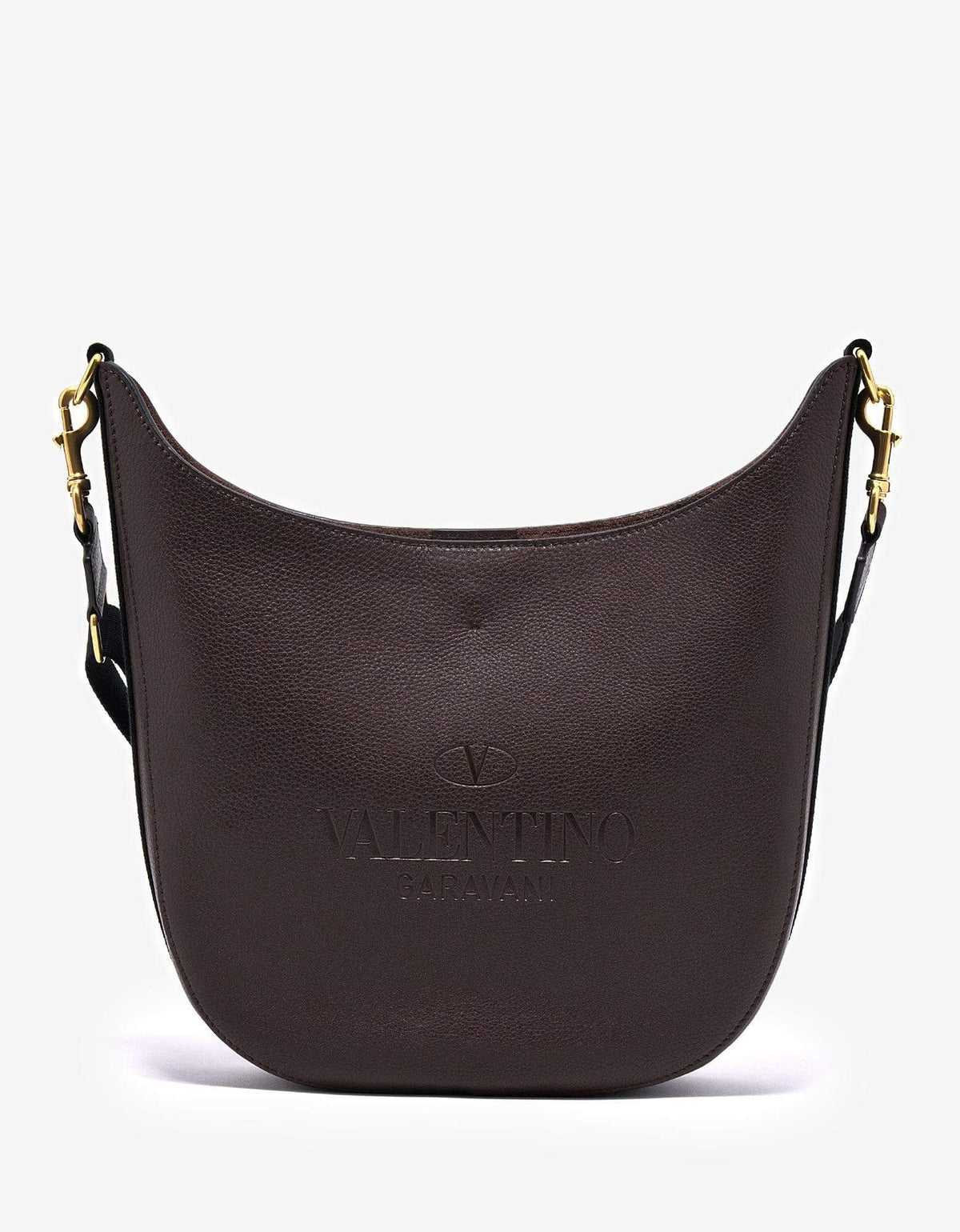 Valentino Garavani Brown Identity Leather Hobo Bag