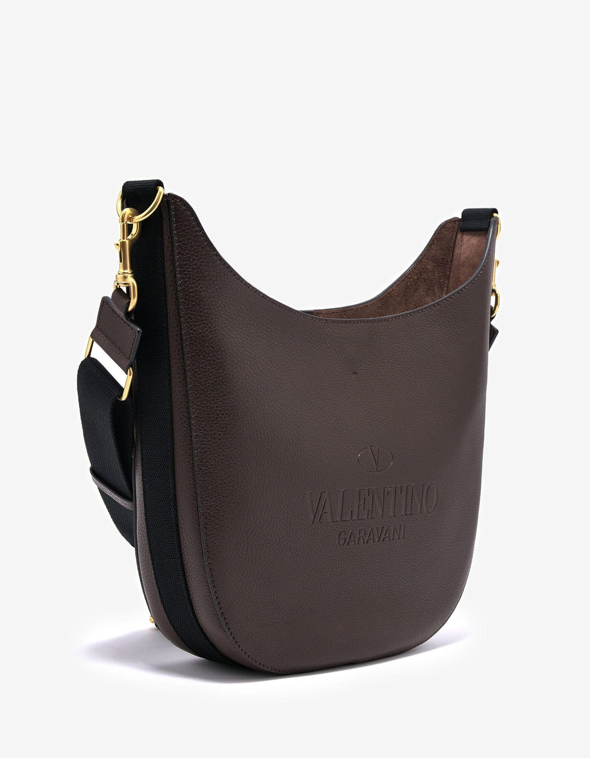 Valentino Garavani Brown Identity Leather Hobo Bag