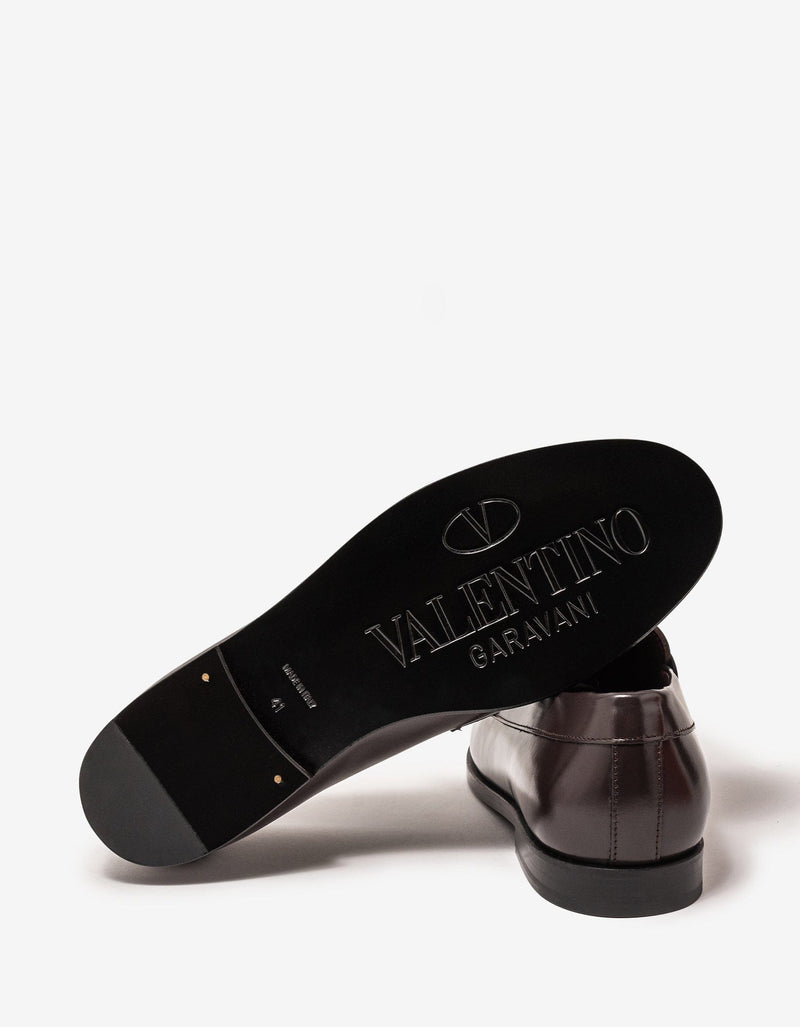 Valentino Garavani Brown VLogo Chain Loafers