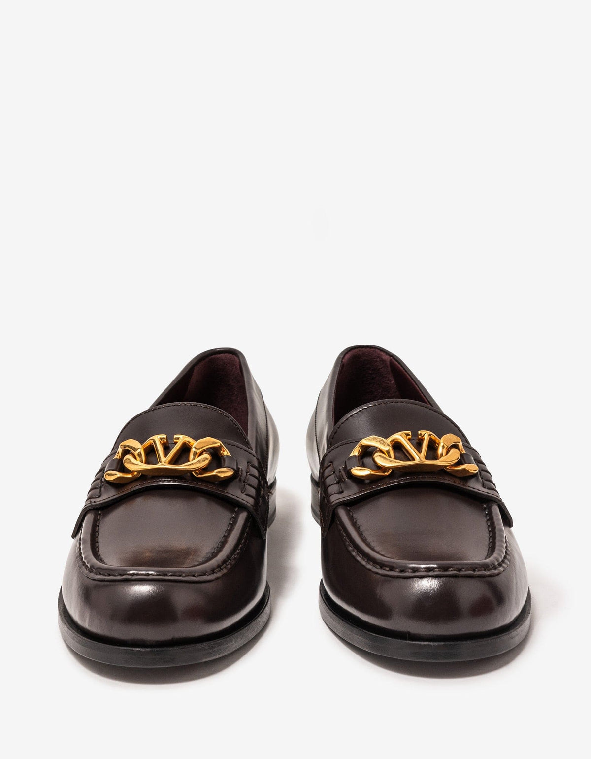 Valentino Garavani Brown VLogo Chain Loafers