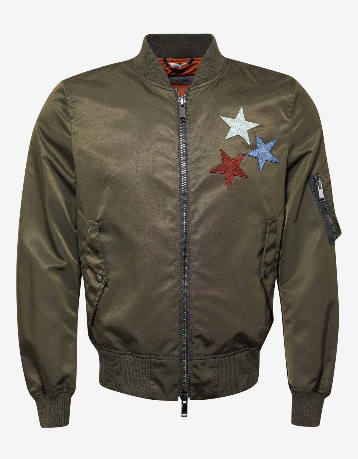 Valentino Khaki Jamie Reid Embellished Bomber Jacket