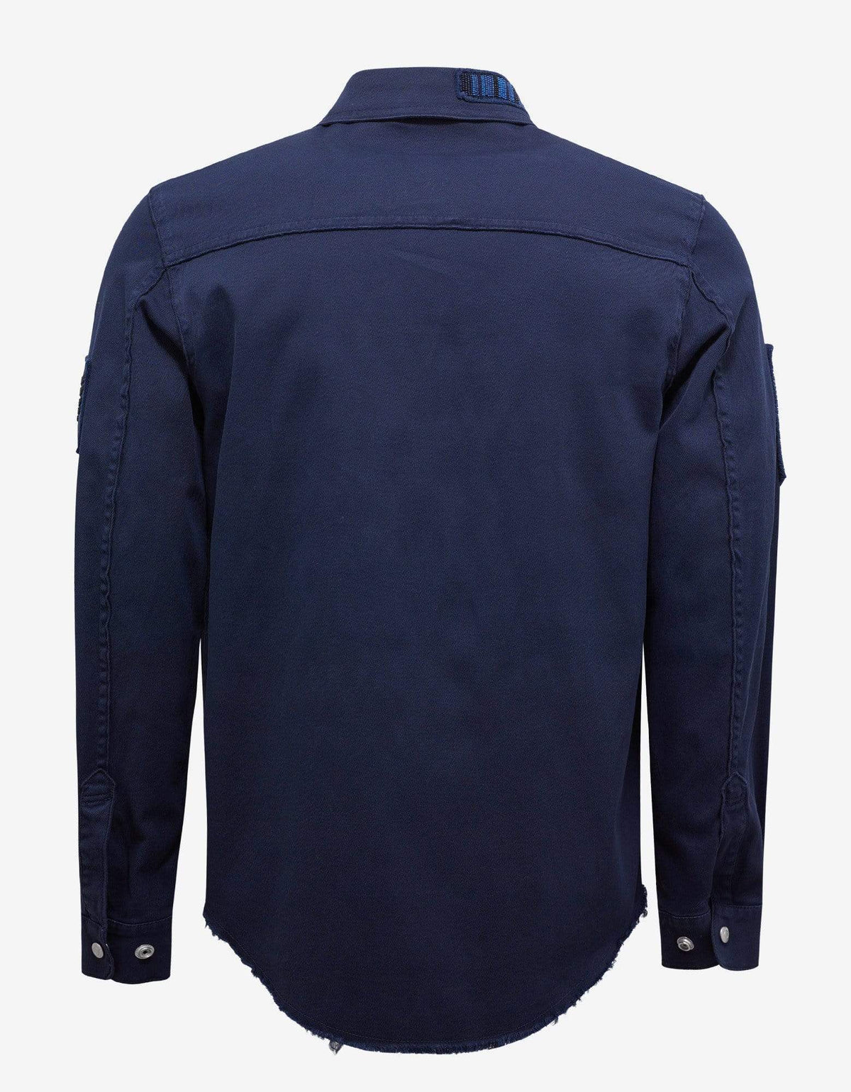 Valentino Navy Blue Beaded Military Shirt