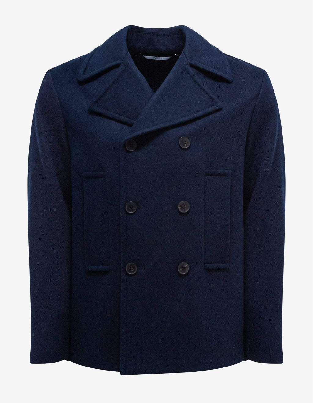 Valentino Valentino Navy Blue Double-Breasted Wool Jacket