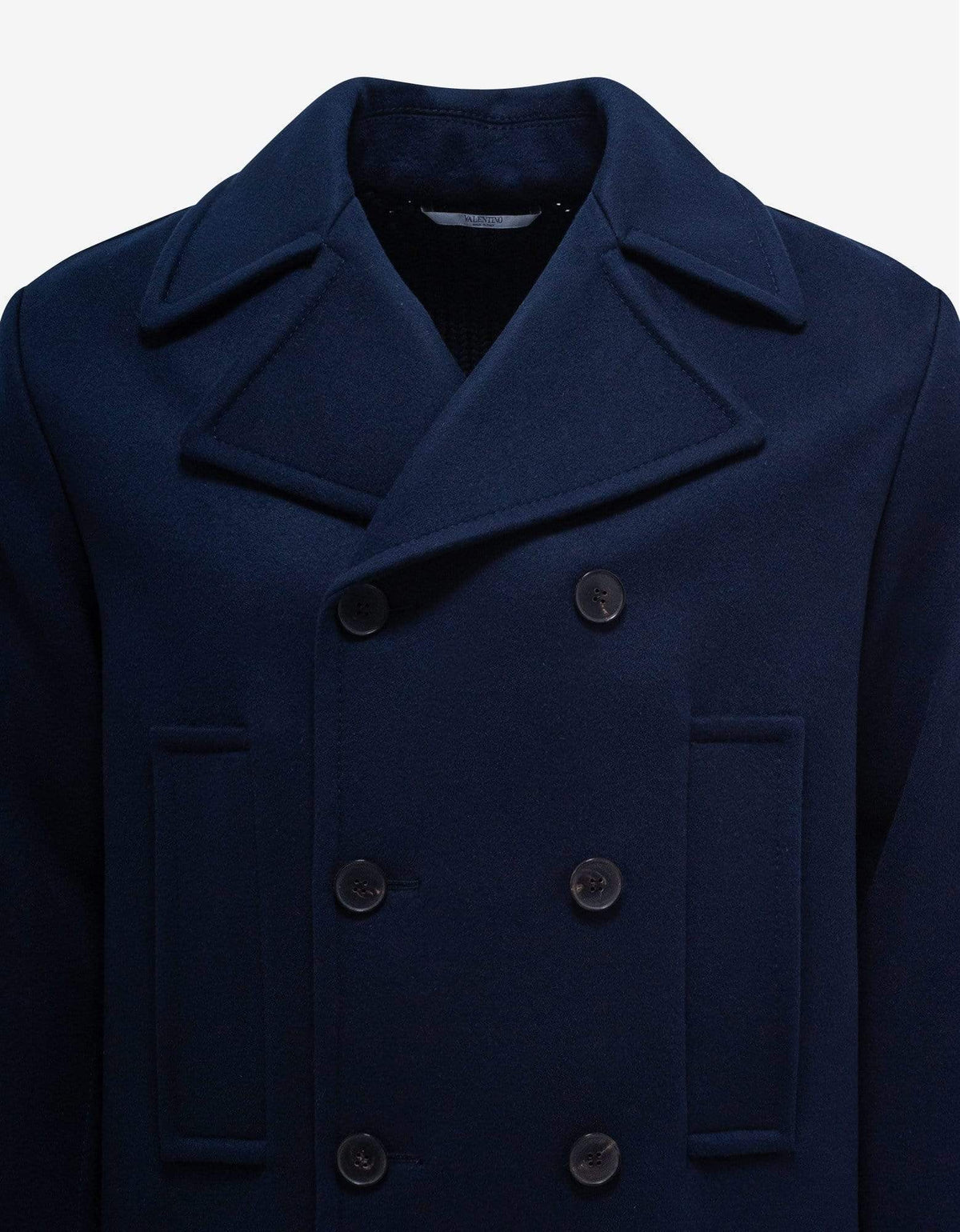 Valentino Navy Blue Double-Breasted Wool Jacket