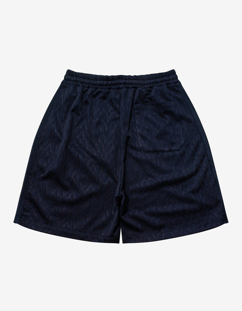 Valentino Navy Blue Optical Logo Jacquard Shorts