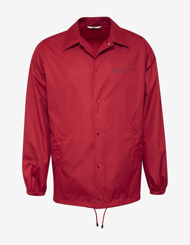 Valentino Red 'Anywhen' Print Coach Jacket