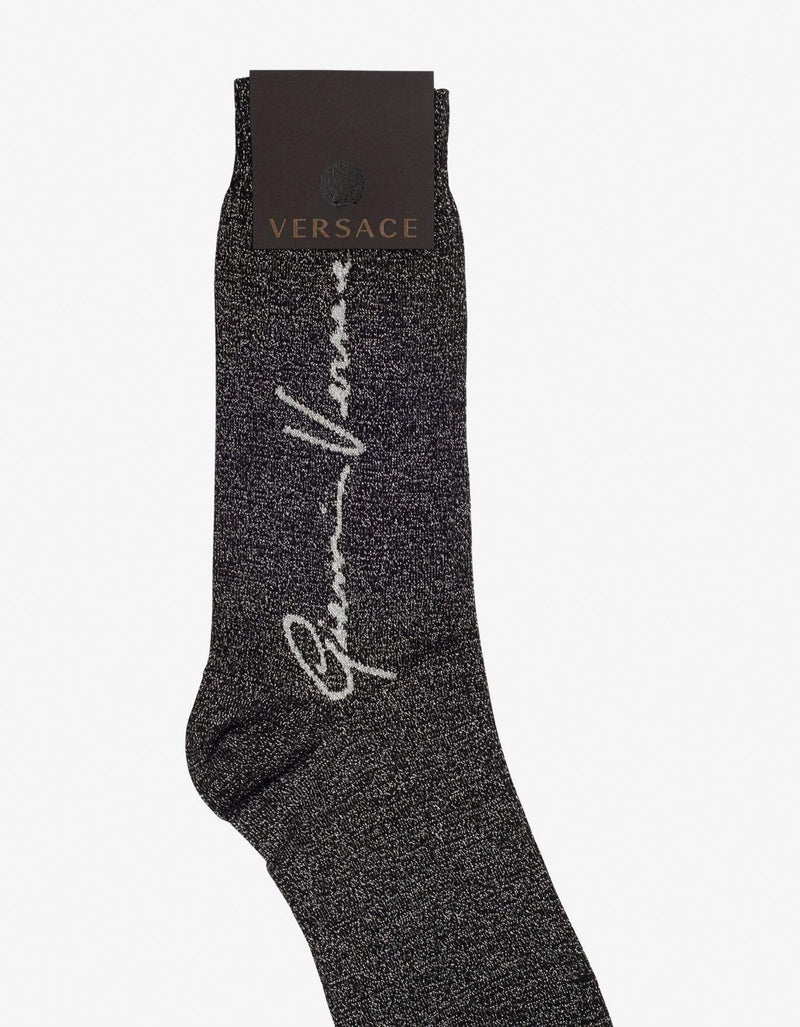 Versace Black & Silver GV Signature Socks
