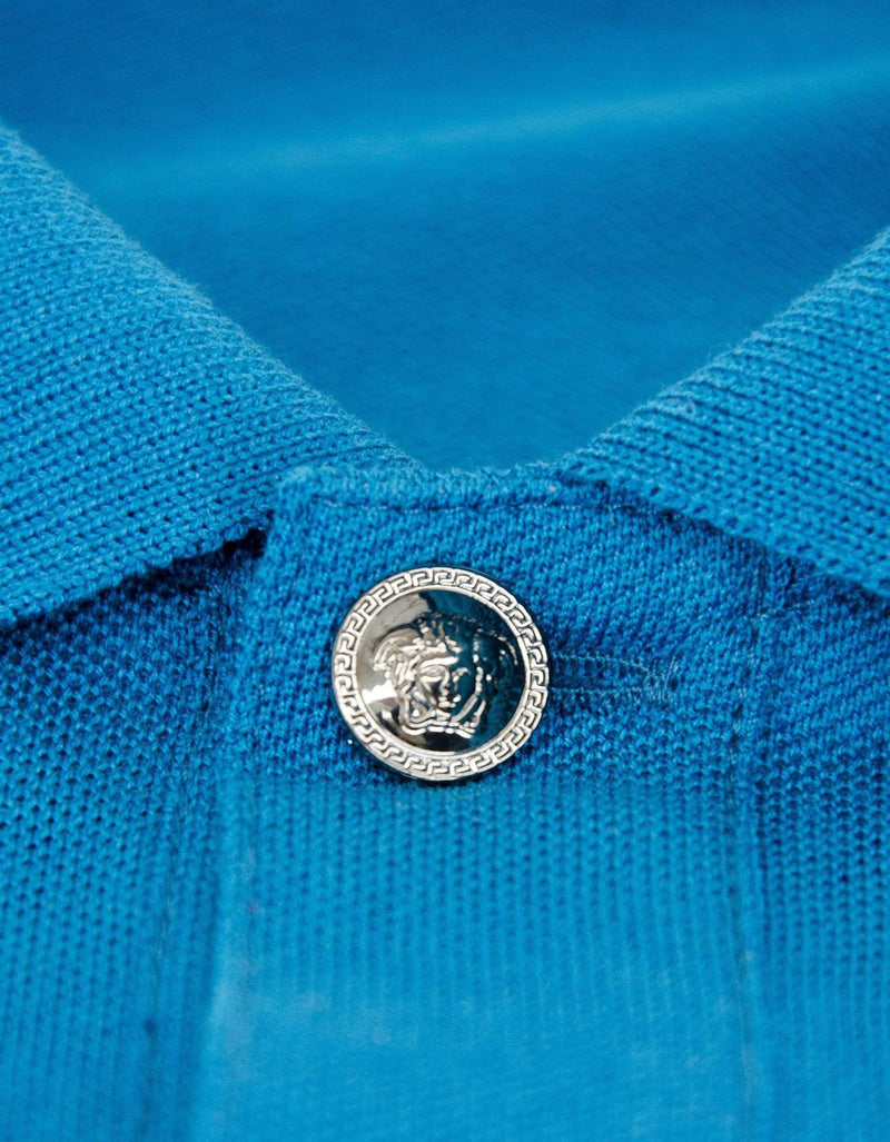 Versace Blue Medusa Crest Polo T-Shirt