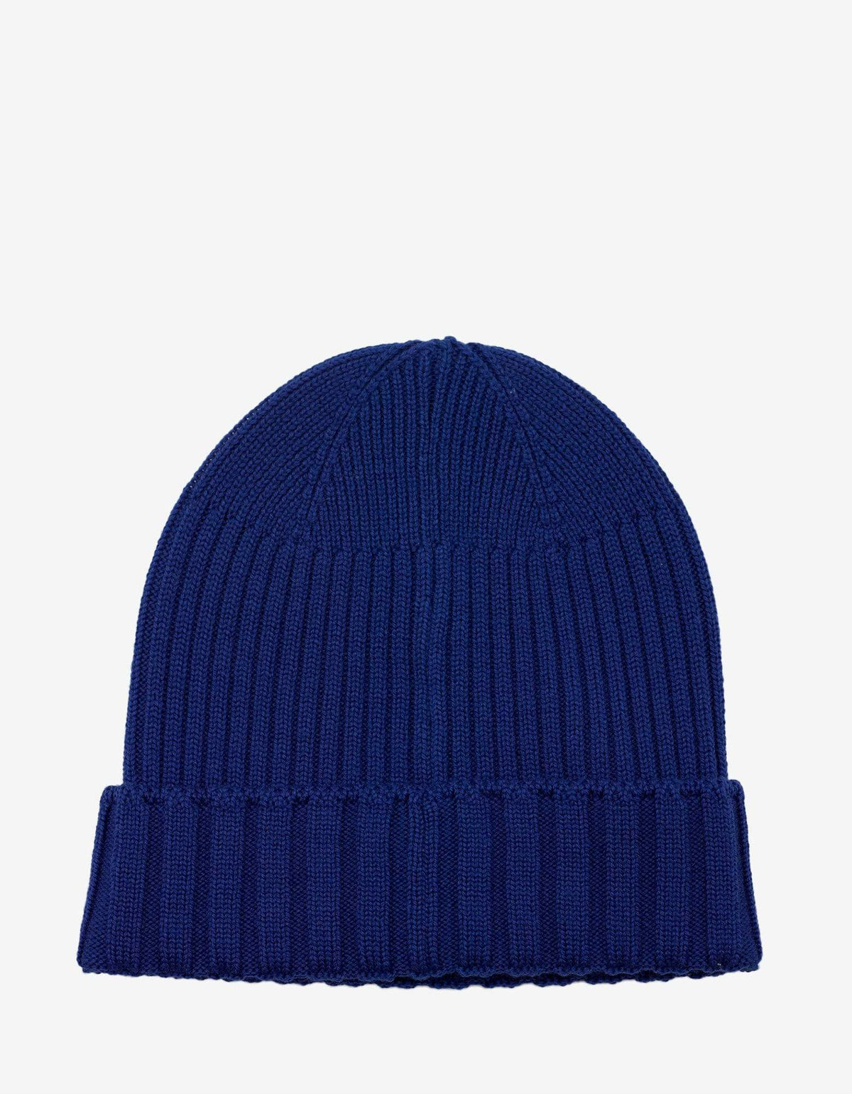 Versace Blue Ribbed Wool Beanie Hat