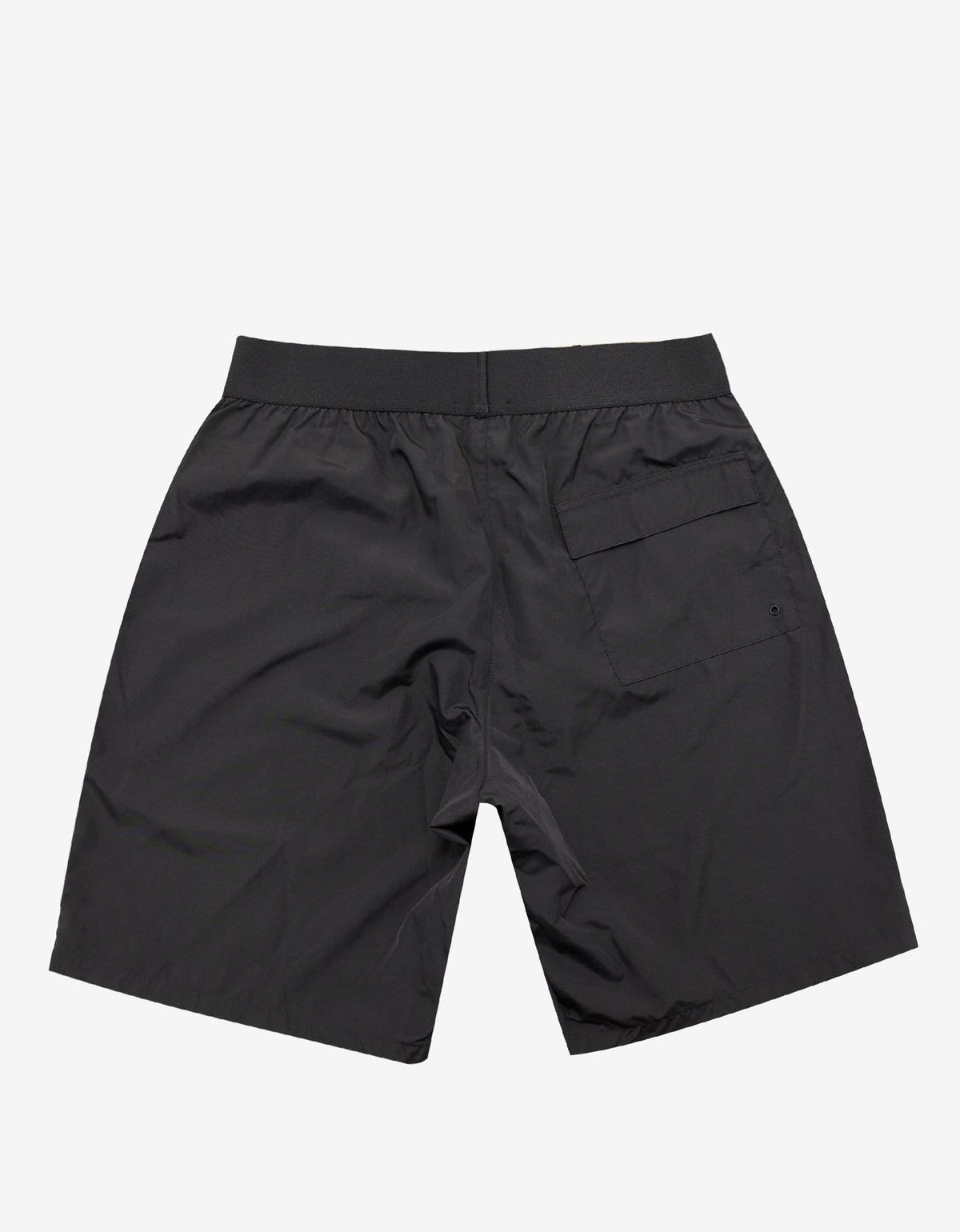 Versace Gym Black Logo Band Long Swim Shorts