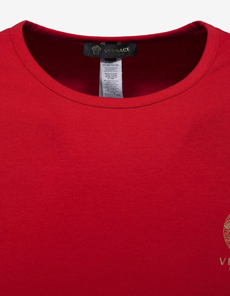 Versace Gym Red Stretch Cotton T-Shirt