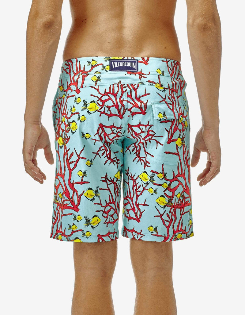Vilebrequin Lagoon Blue Coral & Fish Print Merise Swim Shorts