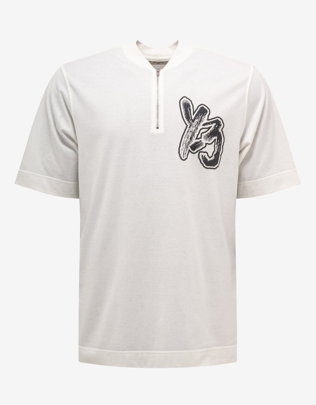 Y-3 Off White Half Zip Logo T-Shirt